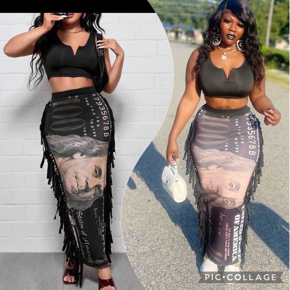Two piece high waist skirt set !
